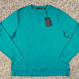 G/FORE Men’s G4 Lux Crew Neck Mid Layer Long Sleeve Shirt Teal, Size Large (New)
